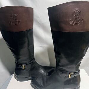 Ralph Lauren Two-Tone Equestrian Boots